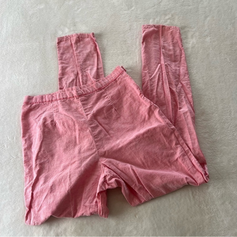 Vintage Handmade High Waisted Pink Linen Pants